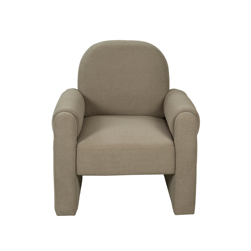 Grey Textured Fabric Upholstered Panel Armchair | TC009