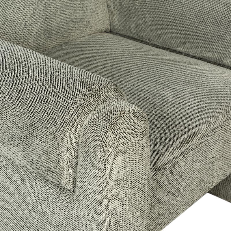 Grey Textured Fabric Upholstered Panel Armchair | TC009