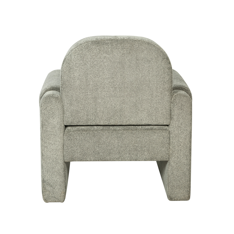 Grey Textured Fabric Upholstered Panel Armchair | TC009