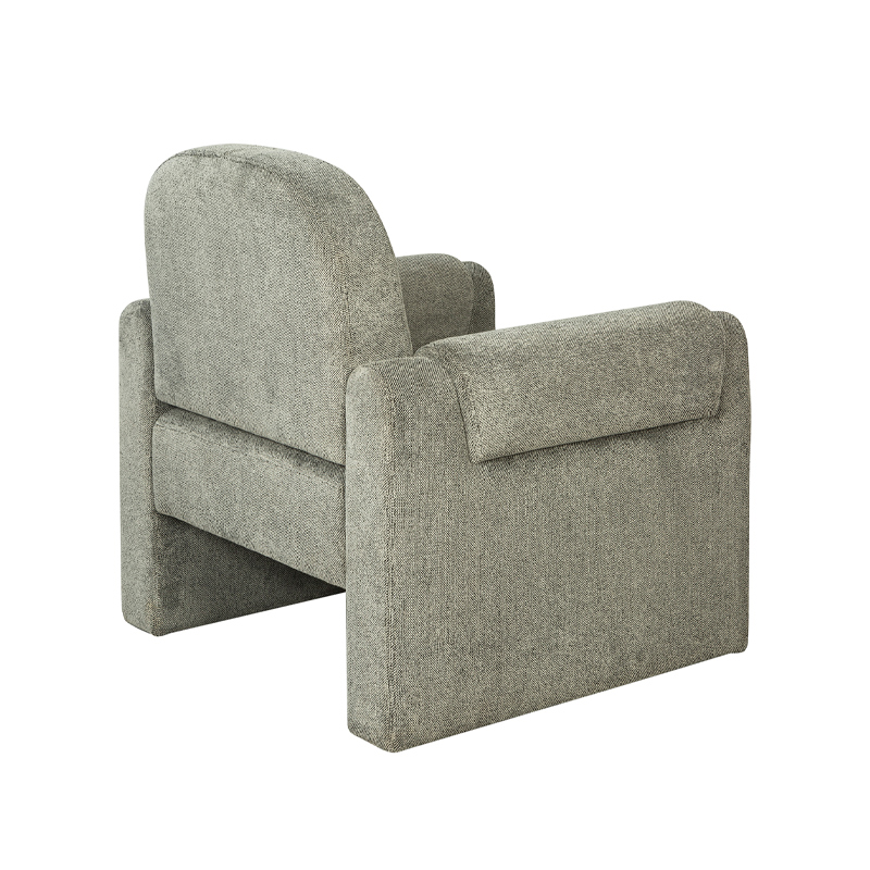 Grey Textured Fabric Upholstered Panel Armchair | TC009