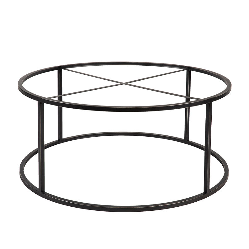 Marble Round Coffee Table with Black Metal Frame | CF079