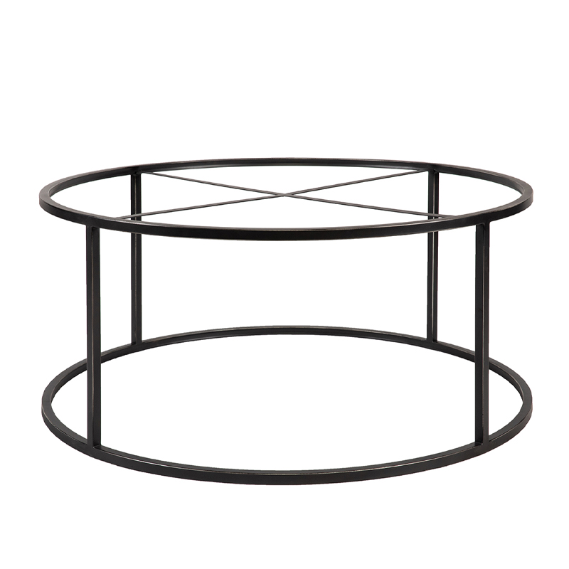 Marble Round Coffee Table with Black Metal Frame | CF079