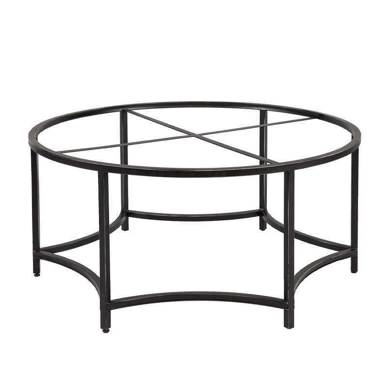 Marble Round Coffee Table with Curved Metal Frame | CF080