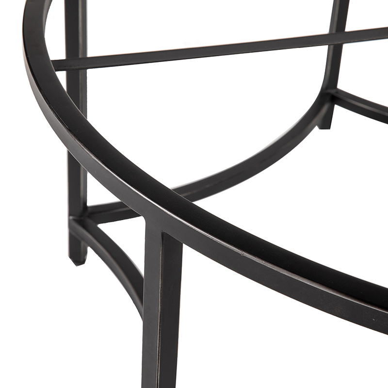 Marble Round Coffee Table with Curved Metal Frame | CF080