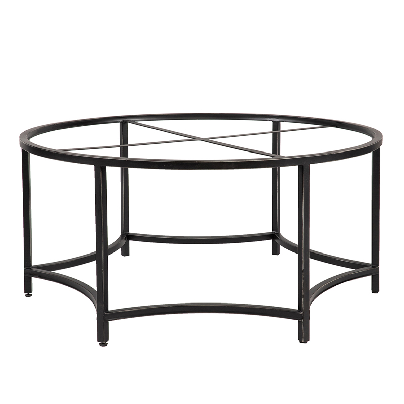 Marble Round Coffee Table with Curved Metal Frame | CF080