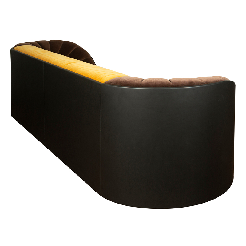 Mustard Yellow Velvet 3-Seater Sofa with Channel Tufting | TSF017
