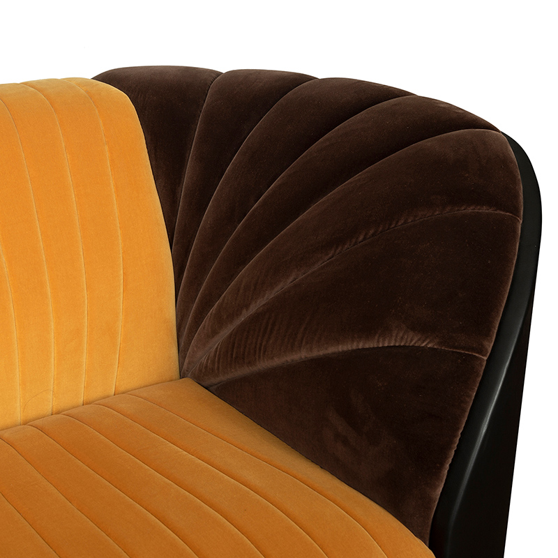 Mustard Yellow Velvet 3-Seater Sofa with Channel Tufting | TSF017