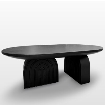 Oval Wooden Coffee Table with Double Arch Base | CF038