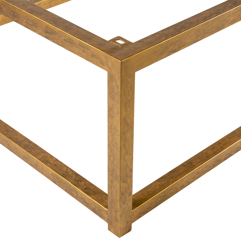 Rectangular Marble Top Coffee Table with Open Metal Frame | CF088