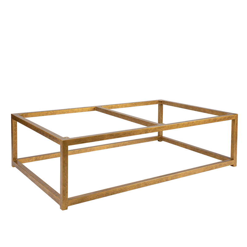 Rectangular Marble Top Coffee Table with Open Metal Frame | CF088