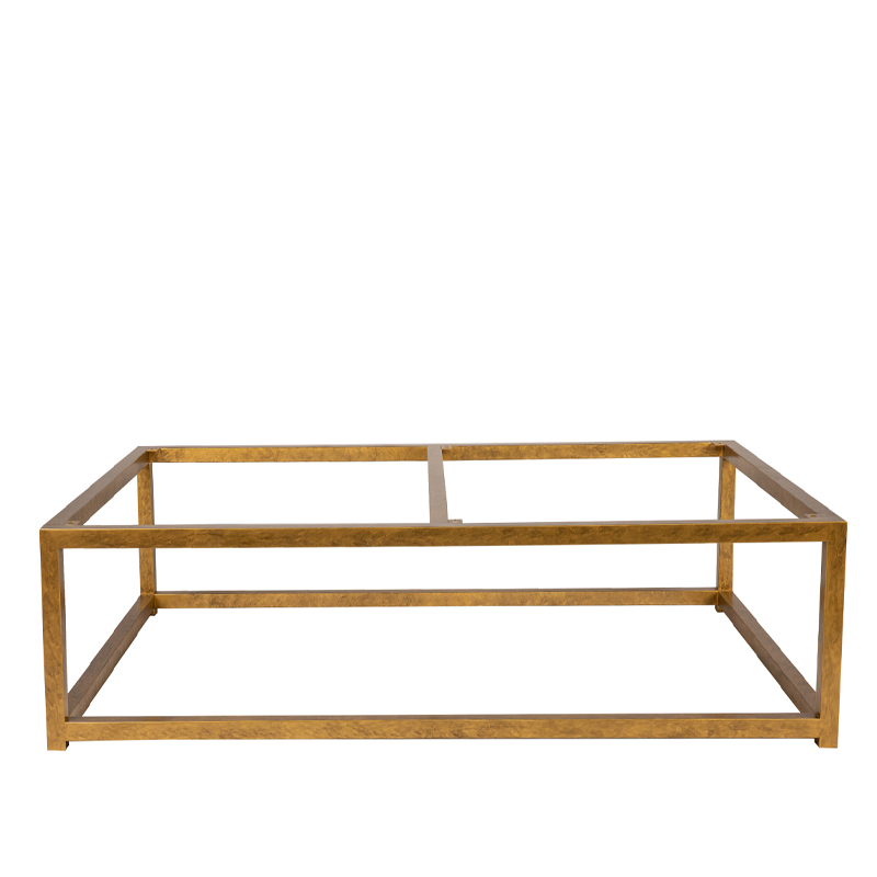 Rectangular Marble Top Coffee Table with Open Metal Frame | CF088