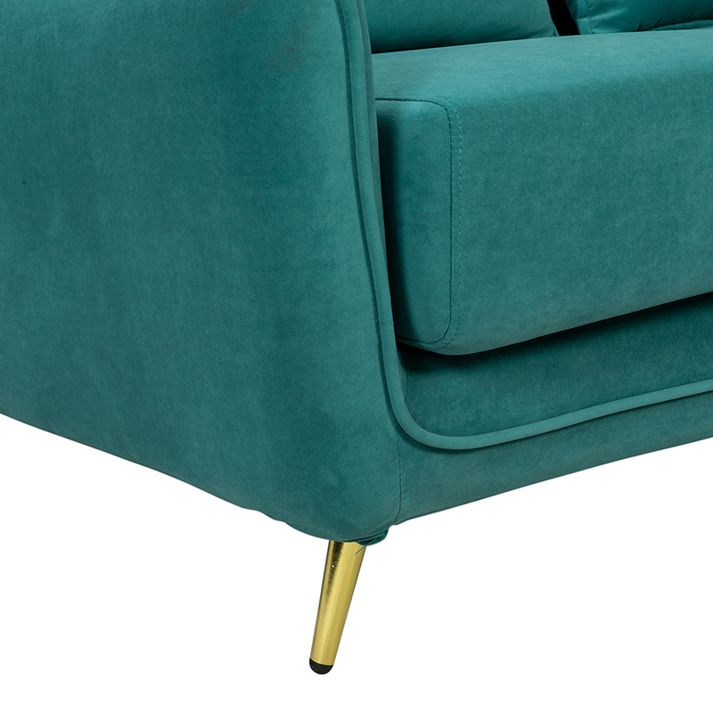 Teal Green Upholstered 3-Seater Sofa with Gold Legs | TSF006B