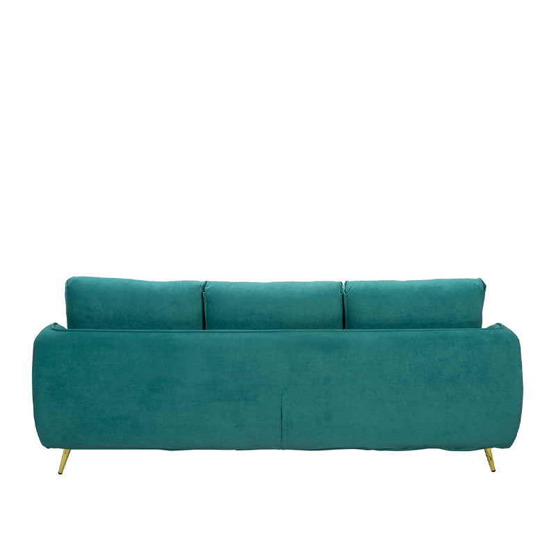 Teal Green Upholstered 3-Seater Sofa with Gold Legs | TSF006B