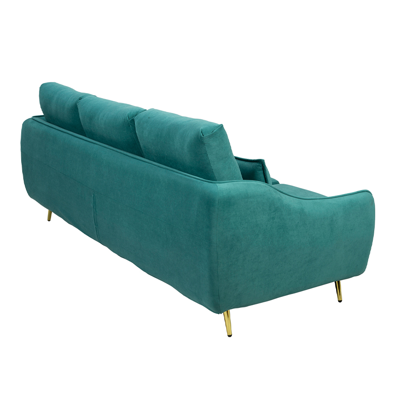 Teal Green Upholstered 3-Seater Sofa with Gold Legs | TSF006B