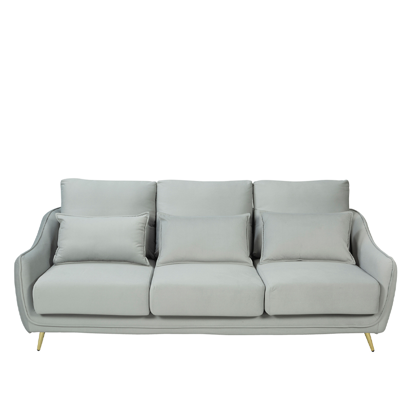 Teal Green Upholstered 3-Seater Sofa with Gold Legs | TSF006B