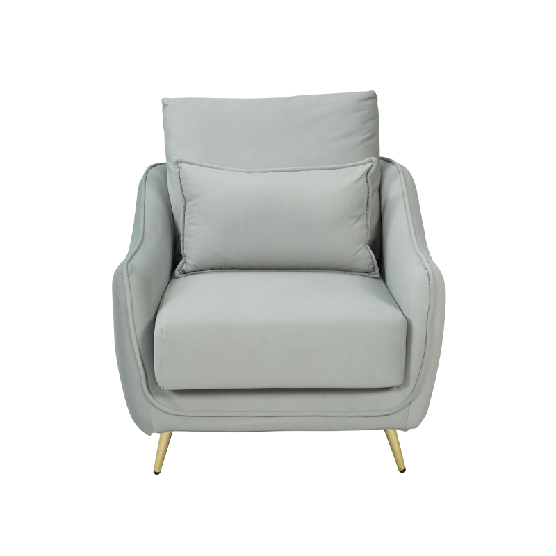 Teal Upholstered Armchair with Curved Arms and Gold Legs | TC039