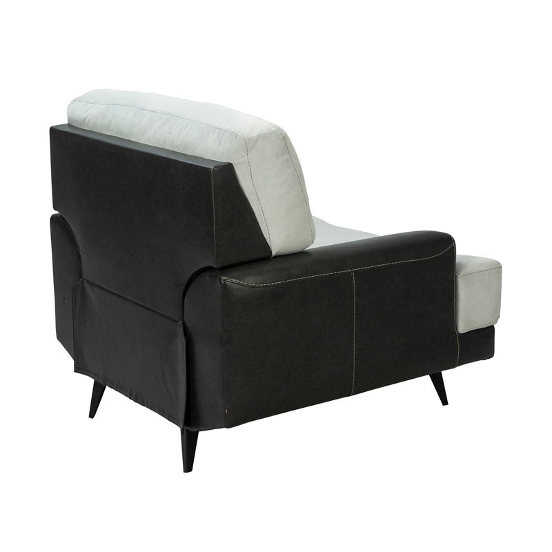Two-Tone Grey and Black Armchair with Wide Arms | TC038