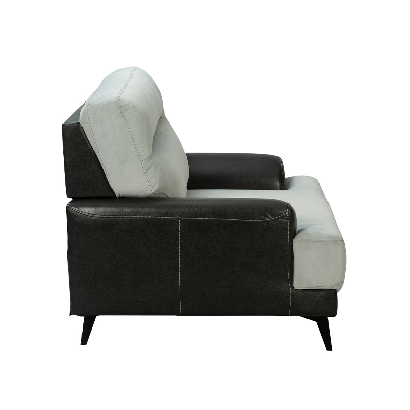 Two-Tone Grey and Black Armchair with Wide Arms | TC038