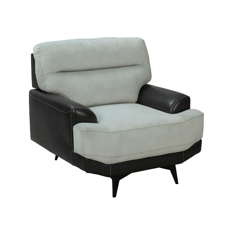 Two-Tone Grey and Black Armchair with Wide Arms | TC038