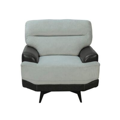 Two-Tone Grey and Black Armchair with Wide Arms
