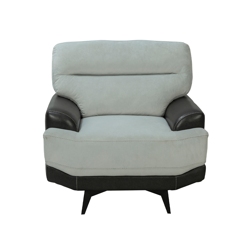 Two-Tone Grey and Black Armchair with Wide Arms | TC038