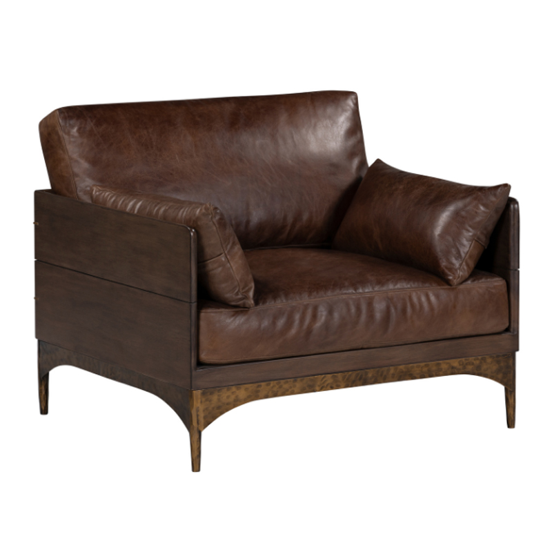 Vintage Brown Leather Armchair | TC042