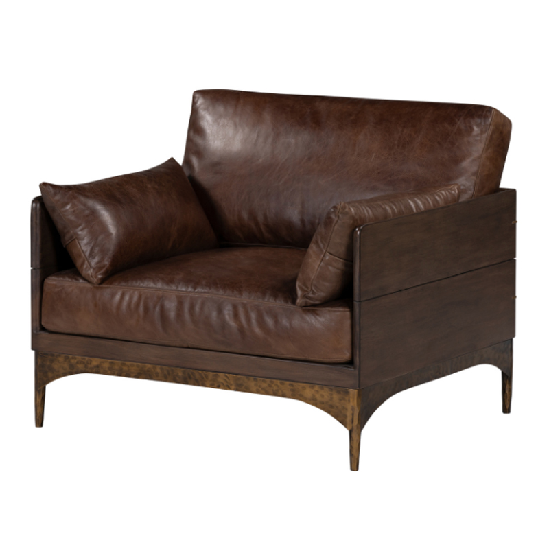 Vintage Brown Leather Armchair | TC042